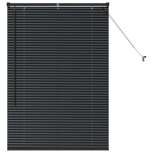 vidaXL Venetian Blinds Height Adjustable Black 130 x 95 cm Aluminium