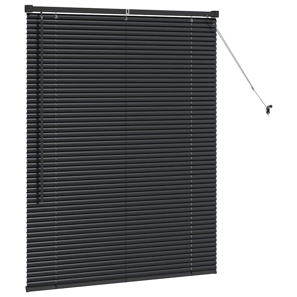 vidaXL Venetian Blinds Height Adjustable Black 130 x 100 cm Aluminium
