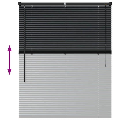 vidaXL Venetian Blinds Height Adjustable Black 130 x 100 cm Aluminium