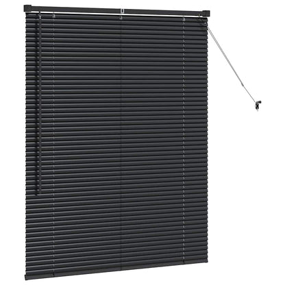 vidaXL Venetian Blinds Height Adjustable Black 130 x 105 cm Aluminium