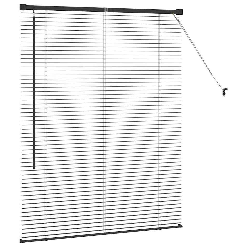 vidaXL Venetian Blinds Height Adjustable Black 130 x 105 cm Aluminium