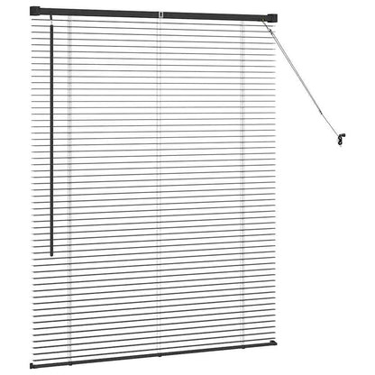 vidaXL Venetian Blinds Height Adjustable Black 130 x 105 cm Aluminium