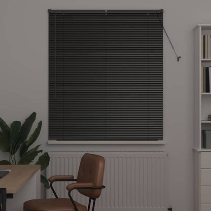 vidaXL Venetian Blinds Height Adjustable Black 130 x 110 cm Aluminium