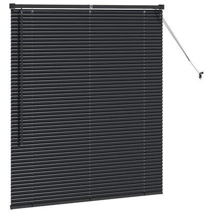 vidaXL Venetian Blinds Height Adjustable Black 130 x 110 cm Aluminium