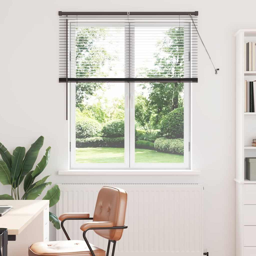 vidaXL Venetian Blinds Height Adjustable Black 130 x 115 cm Aluminium