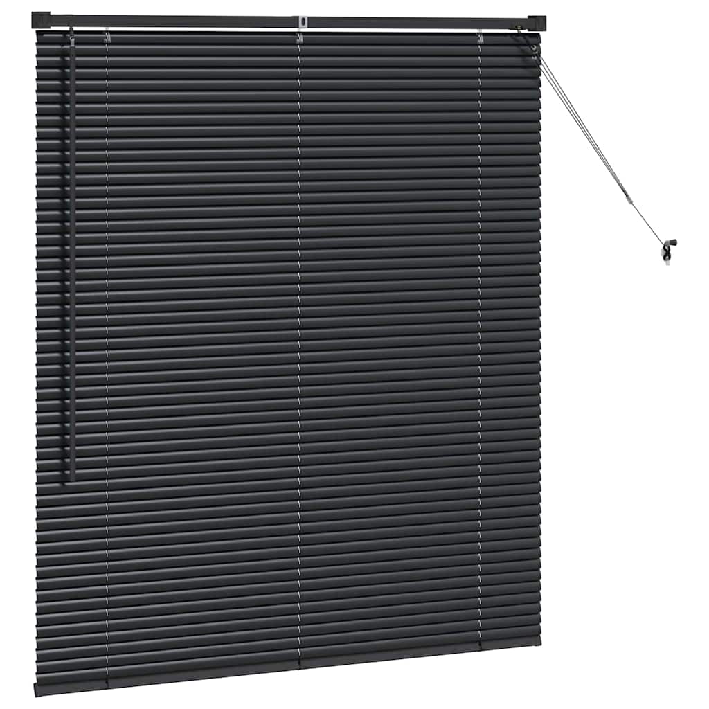 vidaXL Venetian Blinds Height Adjustable Black 130 x 115 cm Aluminium