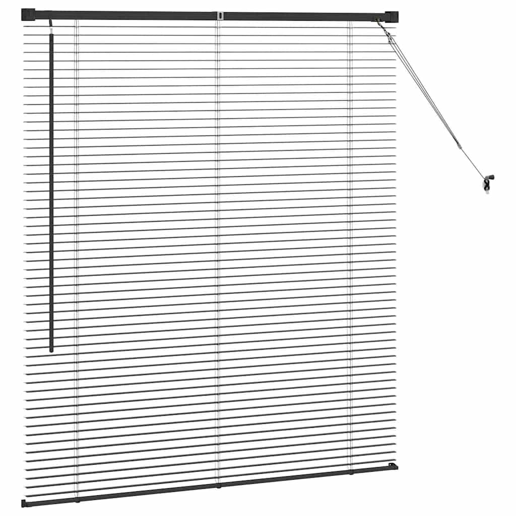 vidaXL Venetian Blinds Height Adjustable Black 130 x 115 cm Aluminium
