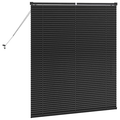 vidaXL Venetian Blinds Height Adjustable Black 130 x 115 cm Aluminium