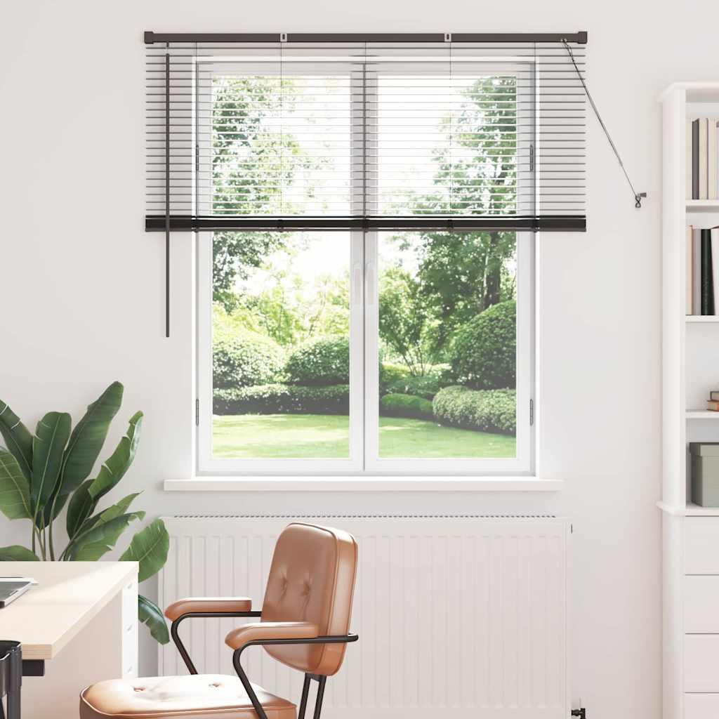 vidaXL Venetian Blinds Height Adjustable Black 130 x 125 cm Aluminium