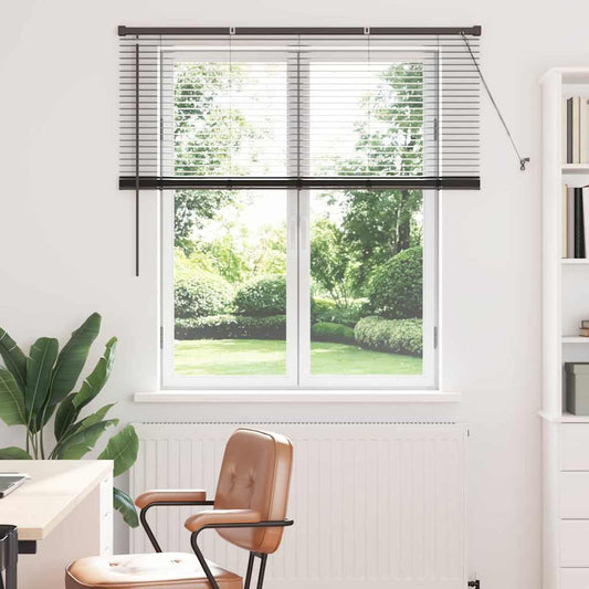 vidaXL Venetian Blinds Height Adjustable Black 130 x 125 cm Aluminium