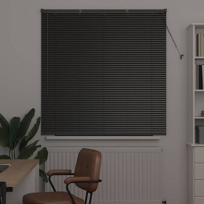 vidaXL Venetian Blinds Height Adjustable Black 130 x 125 cm Aluminium