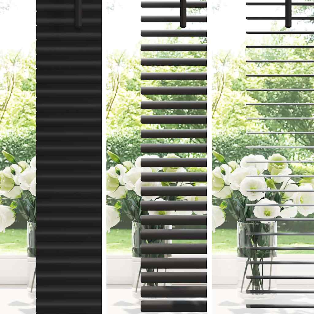 vidaXL Venetian Blinds Height Adjustable Black 130 x 125 cm Aluminium