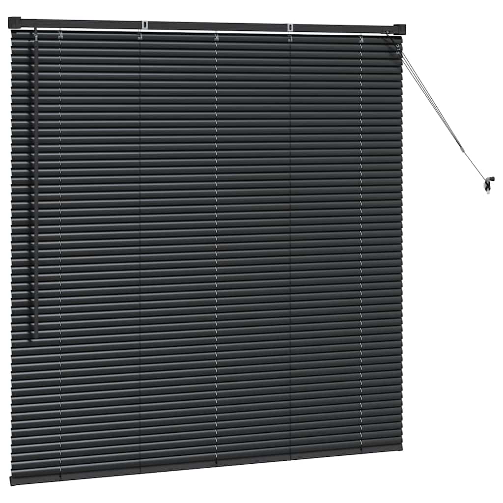 vidaXL Venetian Blinds Height Adjustable Black 130 x 125 cm Aluminium