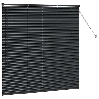 vidaXL Venetian Blinds Height Adjustable Black 130 x 125 cm Aluminium