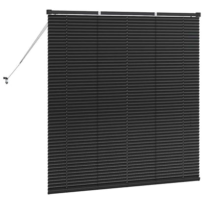 vidaXL Venetian Blinds Height Adjustable Black 130 x 125 cm Aluminium