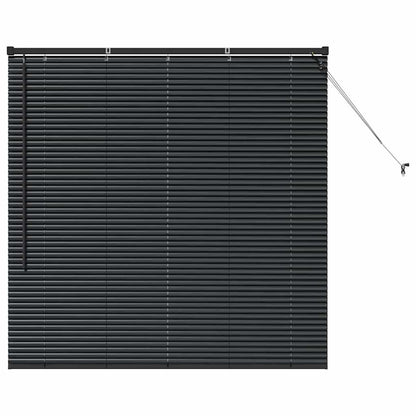 vidaXL Venetian Blinds Height Adjustable Black 130 x 125 cm Aluminium