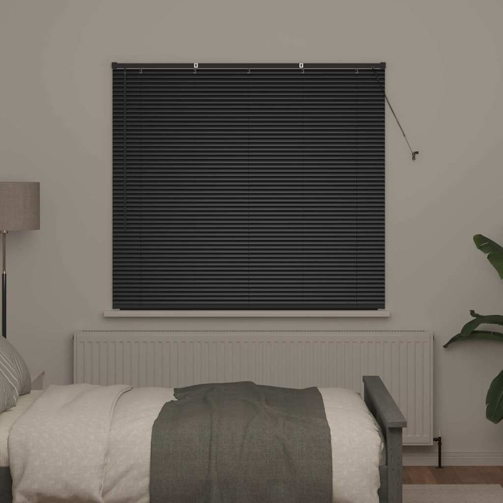 vidaXL Venetian Blinds Height Adjustable Black 130 x 150 cm Aluminium