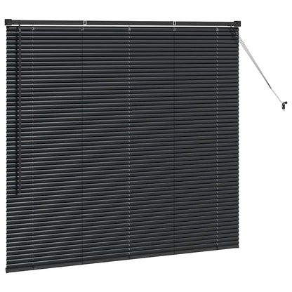 vidaXL Venetian Blinds Height Adjustable Black 130 x 150 cm Aluminium