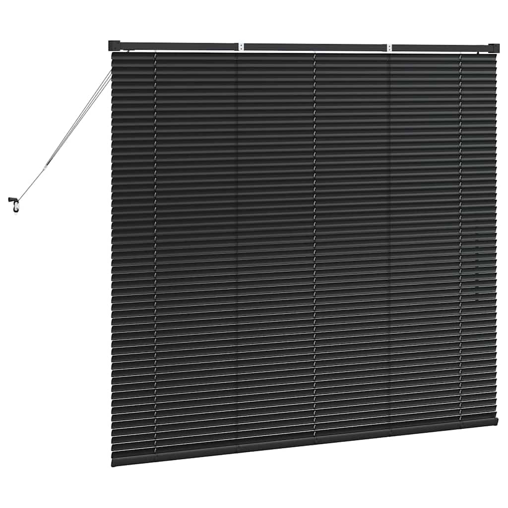 vidaXL Venetian Blinds Height Adjustable Black 130 x 150 cm Aluminium