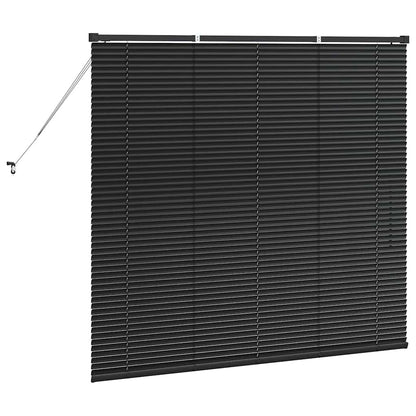vidaXL Venetian Blinds Height Adjustable Black 130 x 150 cm Aluminium