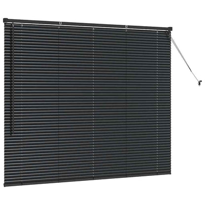 vidaXL Venetian Blinds Height Adjustable Black 130 x 155 cm Aluminium