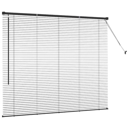 vidaXL Venetian Blinds Height Adjustable Black 130 x 155 cm Aluminium