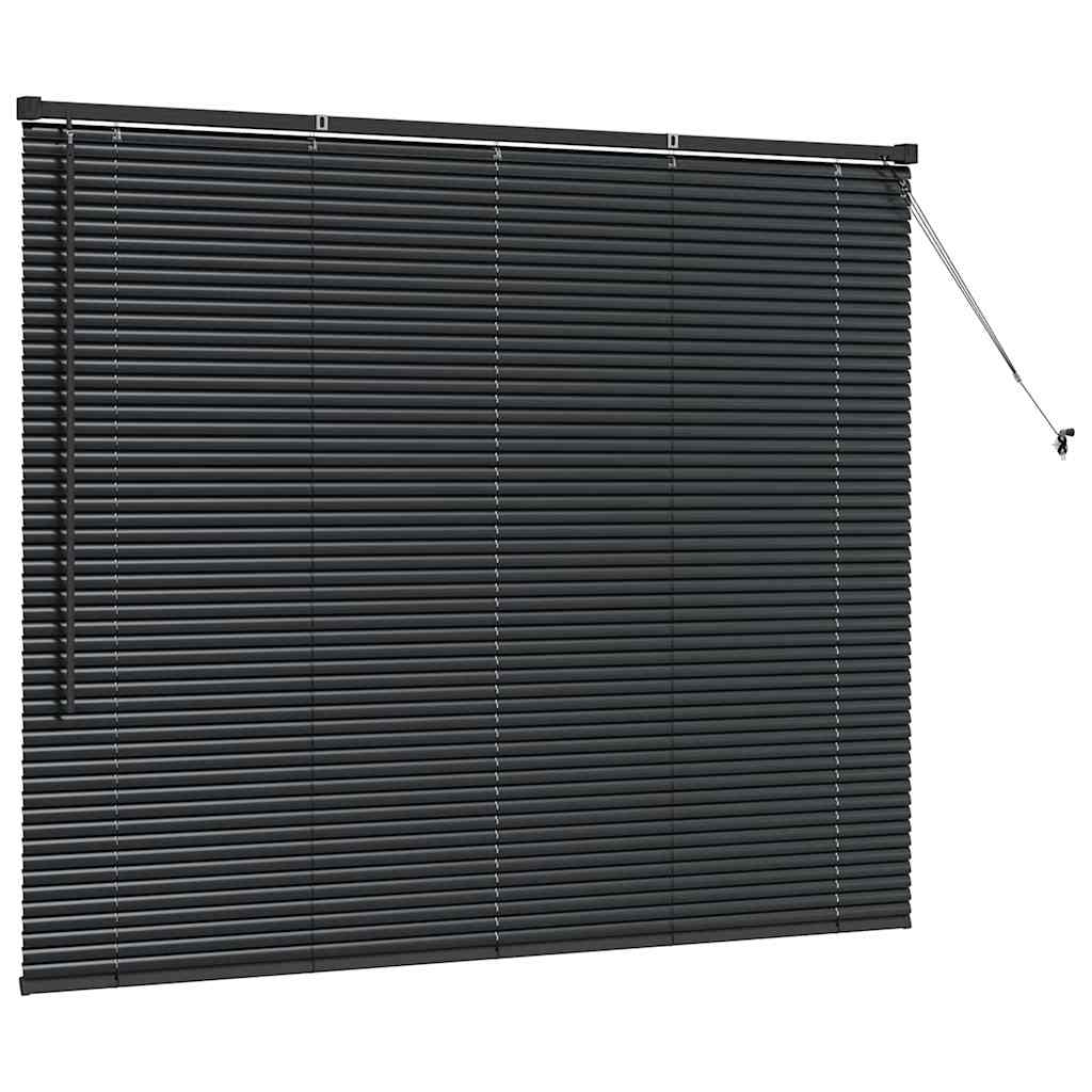 vidaXL Venetian Blinds Height Adjustable Black 130 x 160 cm Aluminium