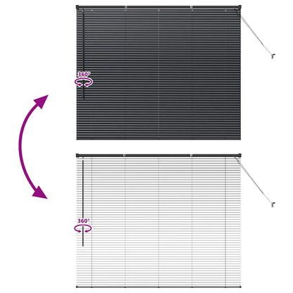 vidaXL Venetian Blinds Height Adjustable Black 130 x 160 cm Aluminium