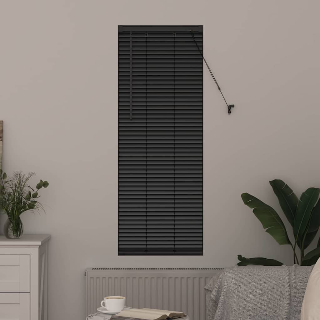 vidaXL Venetian Blinds Height Adjustable Black 175 x 50 cm Aluminium