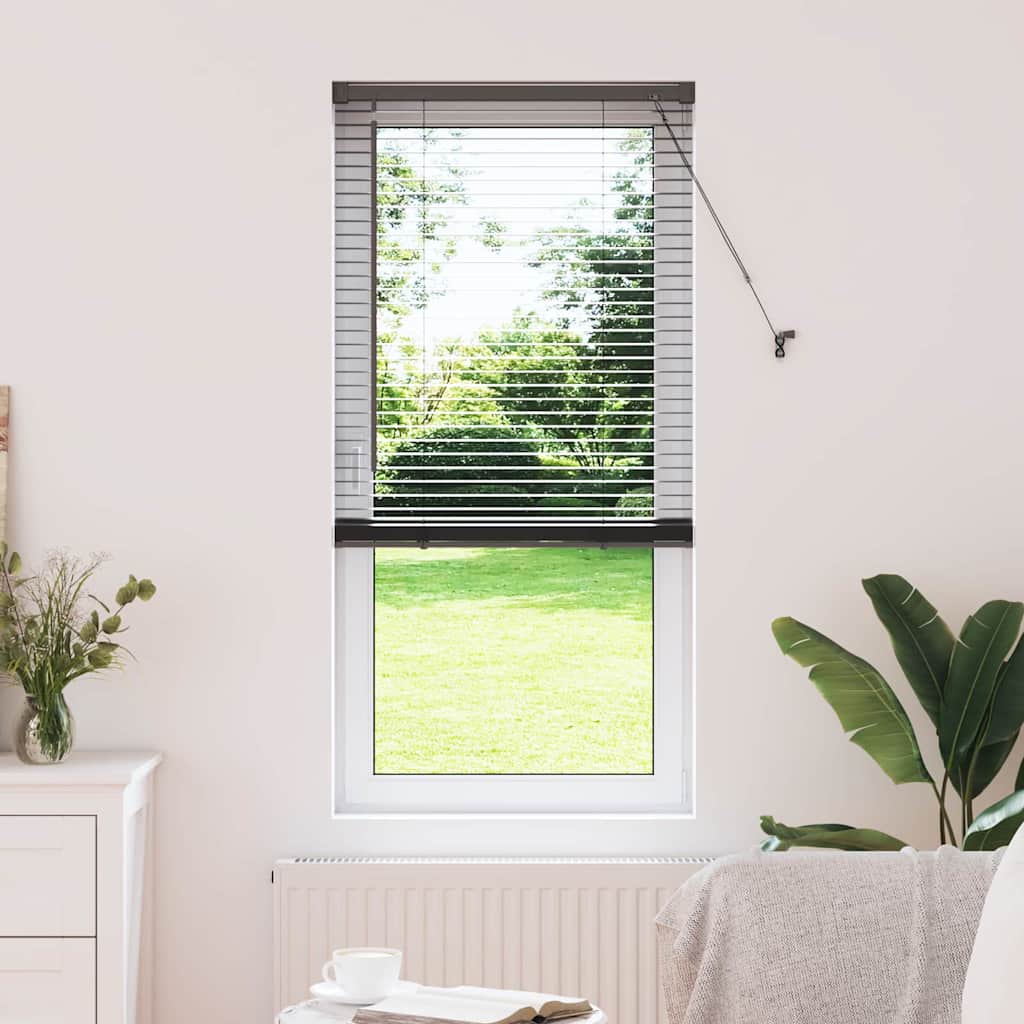 vidaXL Venetian Blinds Height Adjustable Black 175 x 55 cm Aluminium