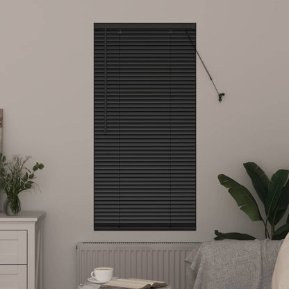 vidaXL Venetian Blinds Height Adjustable Black 175 x 55 cm Aluminium