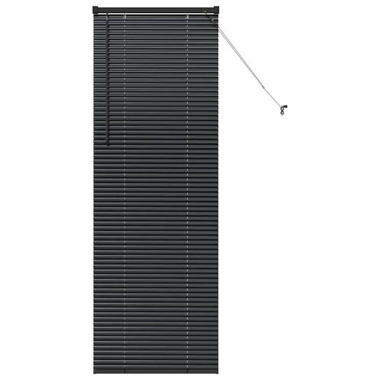 vidaXL Venetian Blinds Height Adjustable Black 175 x 55 cm Aluminium