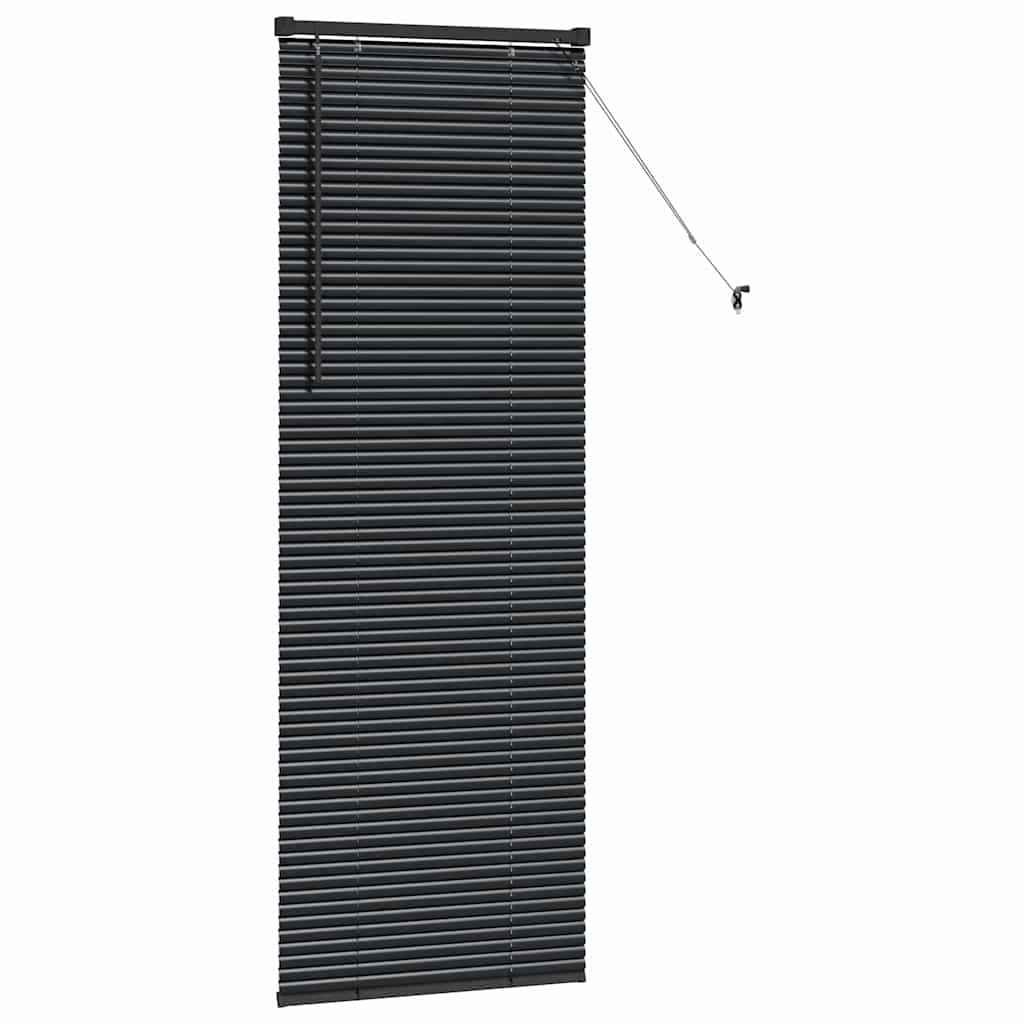 vidaXL Venetian Blinds Height Adjustable Black 175 x 60 cm Aluminium
