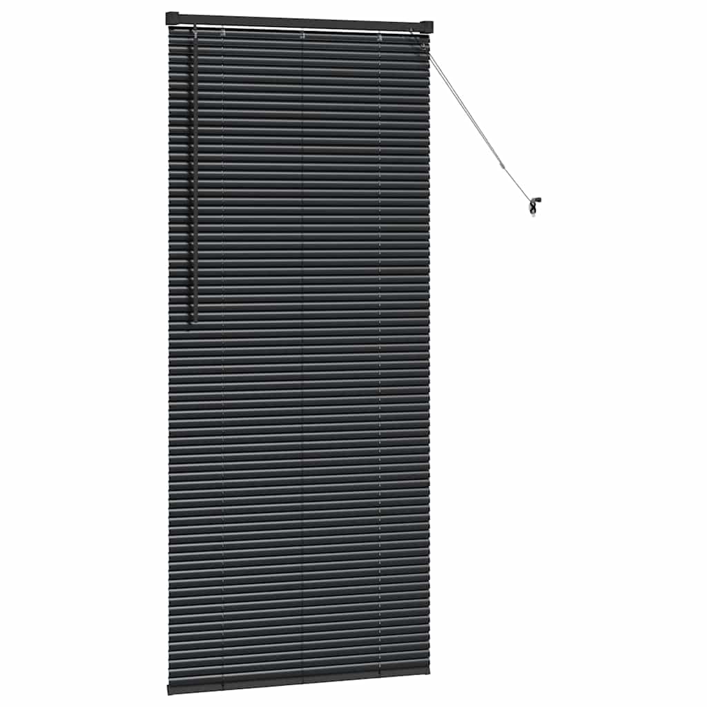 vidaXL Venetian Blinds Height Adjustable Black 175 x 75 cm Aluminium