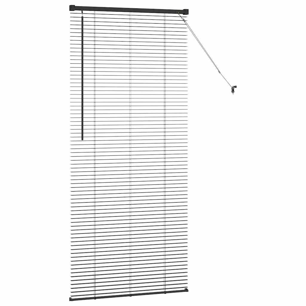 vidaXL Venetian Blinds Height Adjustable Black 175 x 75 cm Aluminium