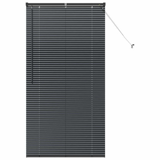 vidaXL Venetian Blinds Height Adjustable Black 175 x 95 cm Aluminium