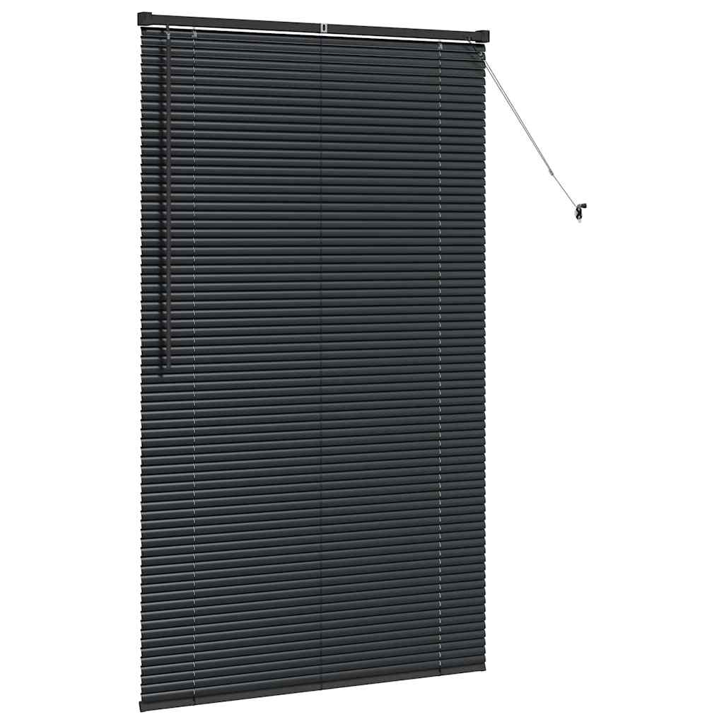 vidaXL Venetian Blinds Height Adjustable Black 175 x 105 cm Aluminium