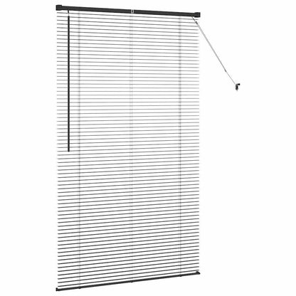 vidaXL Venetian Blinds Height Adjustable Black 175 x 105 cm Aluminium