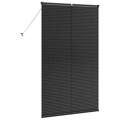 vidaXL Venetian Blinds Height Adjustable Black 175 x 105 cm Aluminium