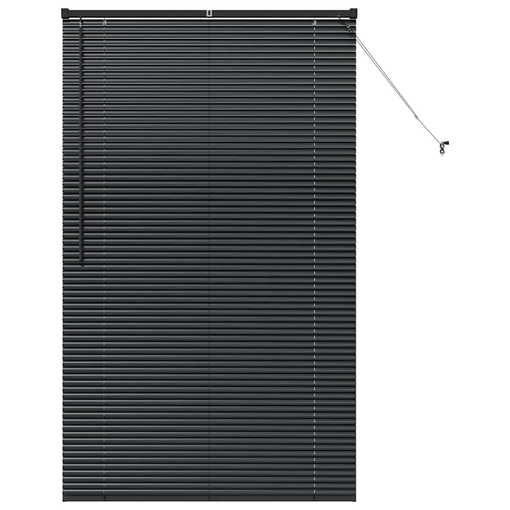 vidaXL Venetian Blinds Height Adjustable Black 175 x 105 cm Aluminium