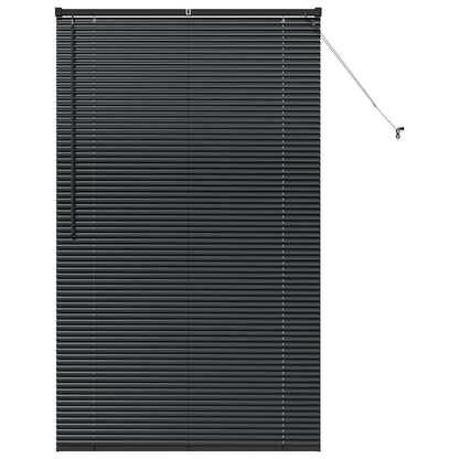 vidaXL Venetian Blinds Height Adjustable Black 175 x 105 cm Aluminium