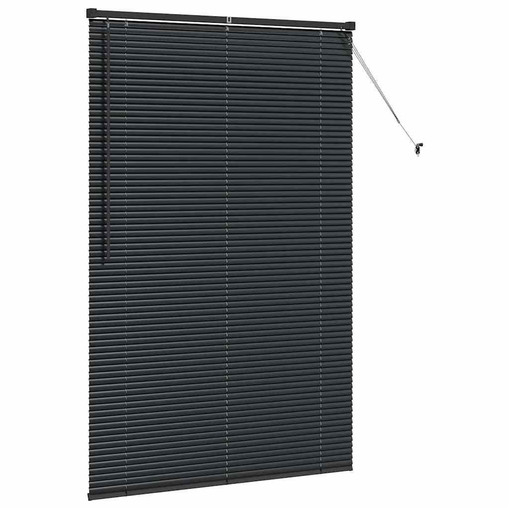 vidaXL Venetian Blinds Height Adjustable Black 175 x 110 cm Aluminium