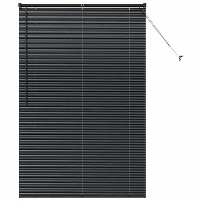 vidaXL Venetian Blinds Height Adjustable Black 175 x 110 cm Aluminium
