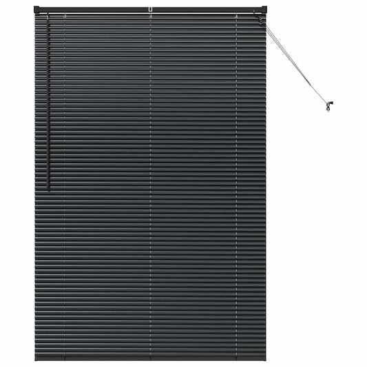 vidaXL Venetian Blinds Height Adjustable Black 175 x 110 cm Aluminium
