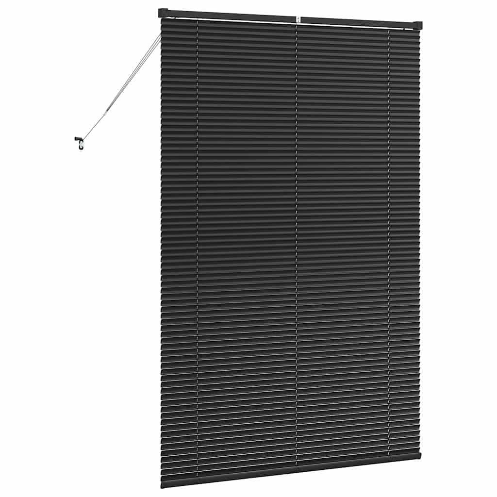 vidaXL Venetian Blinds Height Adjustable Black 175 x 115 cm Aluminium