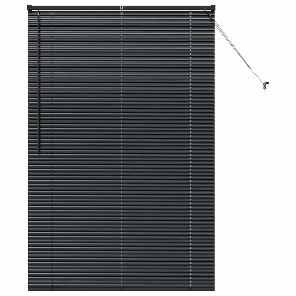 vidaXL Venetian Blinds Height Adjustable Black 175 x 115 cm Aluminium
