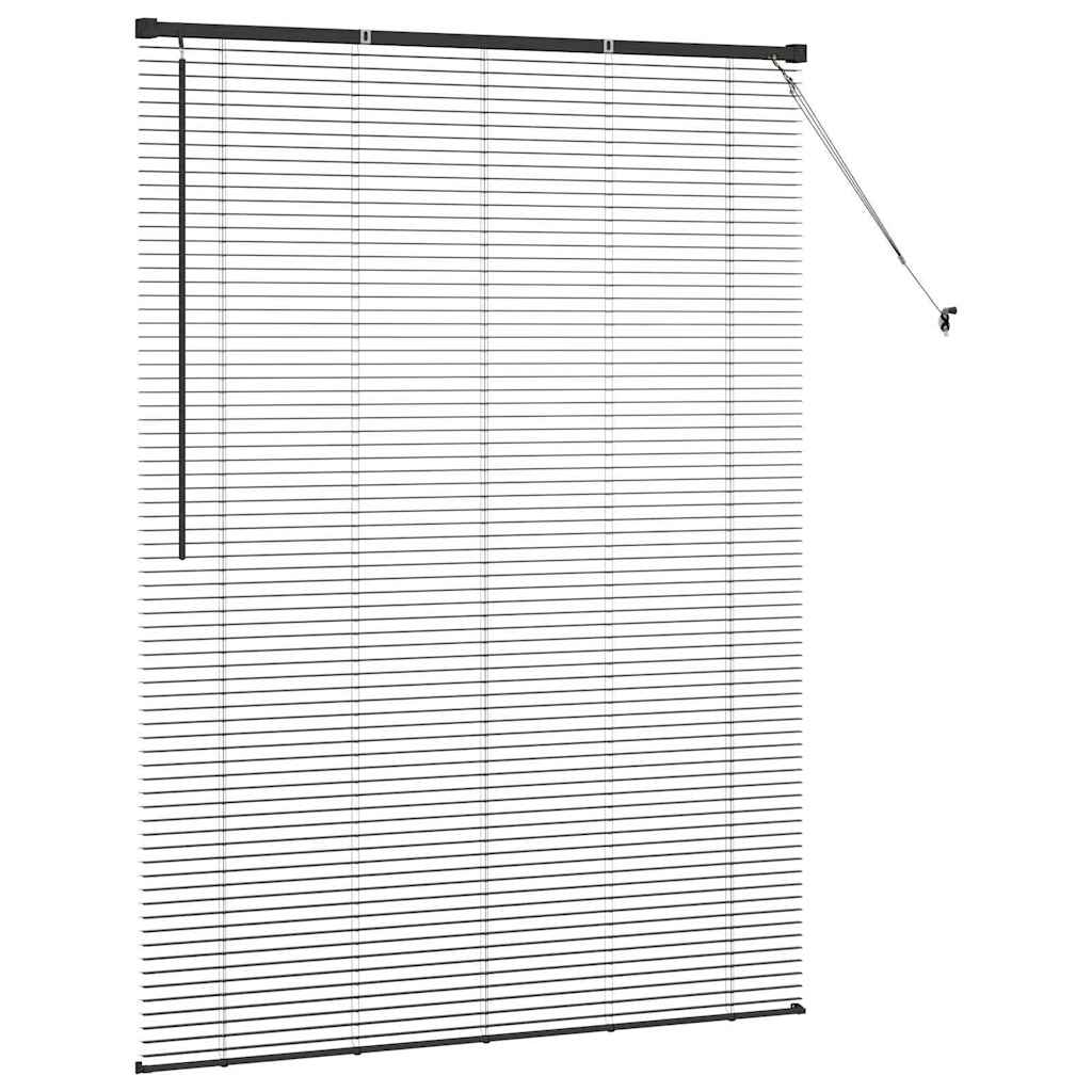 vidaXL Venetian Blinds Height Adjustable Black 175 x 125 cm Aluminium