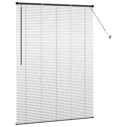 vidaXL Venetian Blinds Height Adjustable Black 175 x 125 cm Aluminium