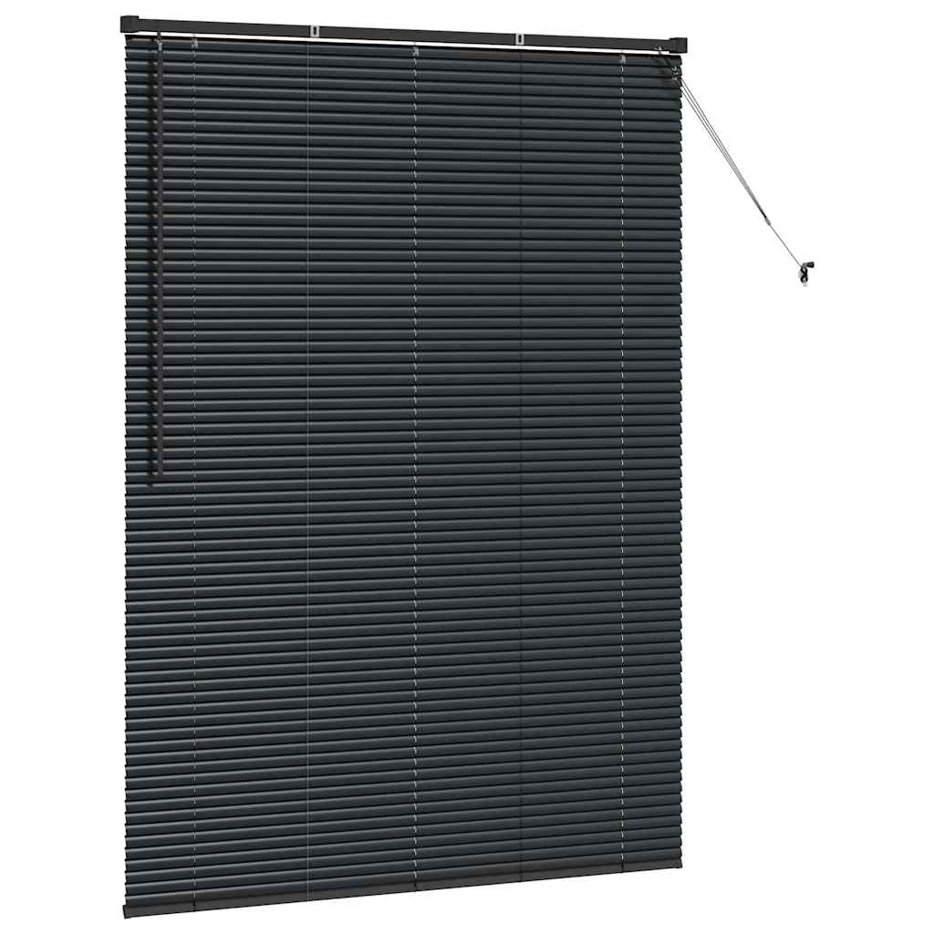 vidaXL Venetian Blinds Height Adjustable Black 175 x 130 cm Aluminium