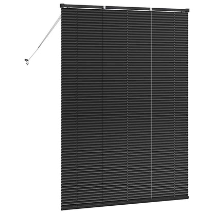 vidaXL Venetian Blinds Height Adjustable Black 175 x 130 cm Aluminium
